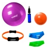 Kit Bola Suia 55 Cm + Mini Bomba + Mini Band Super Forte + Overball