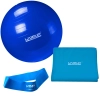 Kit com Bola 65 Cm + Faixa Elstica Forte + Mini Band Tenso Forte Azul