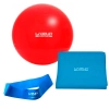 Kit com Bola 45 Cm + Faixa Elstica Forte + Mini Band Forte Azul