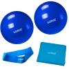 Kit com 2 Bolas 65 Cm + Faixa Elstica Forte + Mini Band Tenso Forte Azul