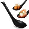 Colher em Melamina/Plstico 17 Cm para Sopa Preta 40 Unidades Comida Japonesa