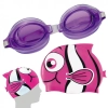 culos de Natao Infantil Roxo + Touca de Peixinho Rosa