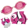 culos de Natao Infantil Rosa + Touca de Natao Peixinho Rosa