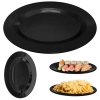 Travessa Prato Preto Oval para Sushi Petisco 25cm Melamina / Plastico