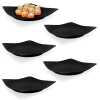 Kit 5 Pratos Quadrados em Melamina/Plstico para Sushi 22,5 Cm Preto