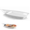 Barca 58 Cm Travessa de Melamina Premium Branca para Comida Japonesa Sushi e Aai Restaurante Buffet