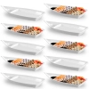 Kit 10 Barcas 58 Cm Travessas em Melamina Branca para Servir Comida Japonesa Sushi e Aai