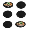 Kit 6 Pratos 25cm Raso em Melamina/Plstico Preto para Sushi