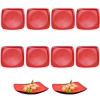 Kit 10 Pratos 22 Cm em Melamina para Petisco e Sushis Vermelho