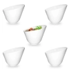 Kit 5 Tigelas 500 Ml Oval Angular em Melamina para Sopas e Finger Food Branca