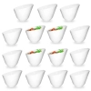 Kit 15 Tigelas 500 Ml Oval Angular em Melamina para Sopas e Finger Food Branca