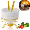 Conjunto Panela Fondue Queijo Porcelana Forma