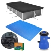 Kit Capa e Forro para Piscina 7600 L Mor + Bomba Filtrante 220v 3028 Litros Por Hora