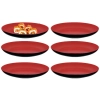 Kit 6 Pratos Redondo Raso 20cm Melamina/Plstico para Petiscos e Sushi Vermelho