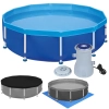 Kit Piscina Redonda Estruturada 4500 L com Filtro 110v, Capa e Forro