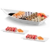 Kit Barca 58 Cm + 2 Pratos Reto para Sushi Melamina Branco