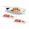 Kit Barca 40 Cm + 2 Pratos Reto para Sushi em Melamina Branco