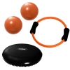 Disco Inflvel Equilibrio Preto + Anel Flexvel + 2 Overball para Pilates 25cm