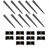 Kit 10 Pares de Hashi para Comida Japonesa 22cm + 10 Hashioki Descanso Preto