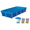 Kit Piscina de Armao 3000l Retangular + Flutuador + 2 Cloro