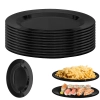 10 Travessas Prato Preto Oval para Sushi Petisco 25cm Melamina