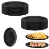 20 Travessas Prato Preto Oval para Sushi Petisco 25cm Melamina