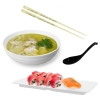 Kit para Sopa Japonesa com Tigela 800 Ml + Prato Reto 27cm + Colher + Par de Hashi