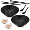 Kit Yakisoba com 2 Tigelas 1l / 21,5 Cm + 2 Molheiras + 2 Pares de Hashi + 2 Colheres