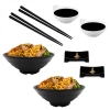 Kit Yakisoba com 2 Travessas 21cm + 2 Molheiras + 2 Pares de Hashi + 2 Descanso de Hashi