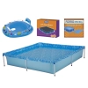 Kit Piscina 1500 Litros + Capa e Forro Mor + Boia Bote Fralda Azul