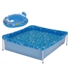 Kit Piscina de Armao Retangular Infantil 400 Litros + Bote com Fralda Azul