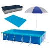 Kit Piscina 7600 L Premium + Capa + Forro + Guarda Sol 1,50m