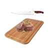 Kit Tbua de Carne em Bambu + Faca para Churrasco