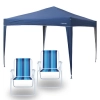 Tenda Gazebo Articulado Trixx 3 X 3m Base e Topo + 2 Cadeiras Alta em Ao