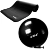 Kit Colchonete 1,80m Yoga Ou Pilates + Bola Premium 65 Cm Preto