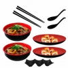 Kit para Sopa/Sushi 2 Tigelas 450 Ml + 2 Pratos 20cm + 2 Colheres + 2 Pares de Hashi e 1 Molheira