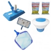 Kit Limpeza Piscina Aspirador + Peneira + Flutuador e Pastilhas