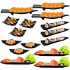 Kit com 15 Peas Pratos em Melamina/Plstico Preto para Sushi