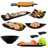 Kit Sushi 9 Peas em Melamina Preto com Pratos Travessas e Molheiras