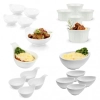 Kit para Finger Food 20 Peas com Mini Tigelas Brancas e Molheiras