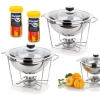 Kit 2 Rechaud 3 Litros Meu Buffet Ao Inox + Pastilhas de lcool para Queimador