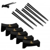 Kit 5 Pares de Hashi com Descanso Preto