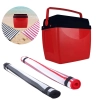 Kit para Praia Vermelho e Preto com Duas Esteiras + Cooler