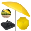 Kit Praia Guarda-sol Bagum Amarelo 2 M + Base Preta 18 L / 22 Kg