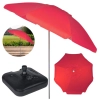 Kit Guarda-sol Bagum Praia Vermelho 2m + Base 18 L/ 22 Kg Preto