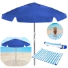 Kit Guarda Sol Praia Azul Royal 1,60 M + Esteira Azul com Ala