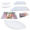 Kit 2 Pratos Folha + 4 Pratos Travessa Melamina Restaurante Japons Buffet