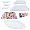 Kit 4 Pratos Folha + 8 Pratos Travessa Melamina Restaurante Japons Buffet