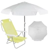 Kit Cadeira de Praia Sunny Dobrvel + Guarda Sol 1,60m Branco