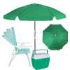 Kit Verde Cooler 36l + Cadeira de Praia 4 Posies + Guarda-sol 1,60 M